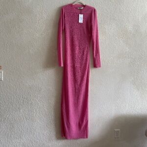 Ludovic de saint Sernin pink long sleeve maxi tube dress